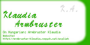 klaudia armbruster business card